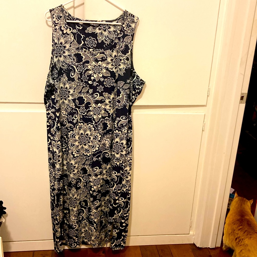 The Collection Debenhams 22 Blue White Floral Dress